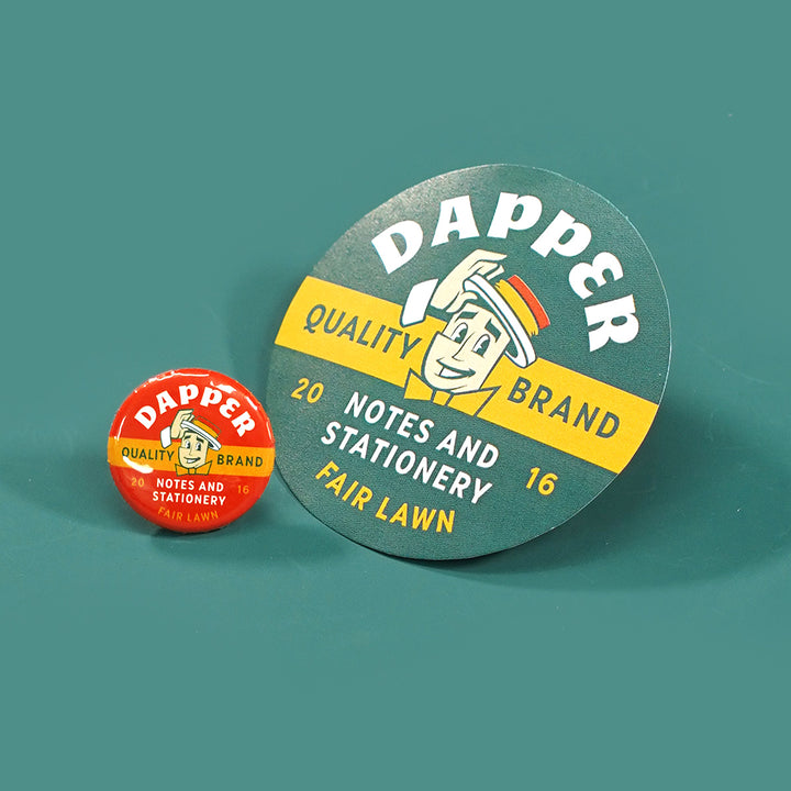 Dapper Notes Brand Button & Sticker Pack