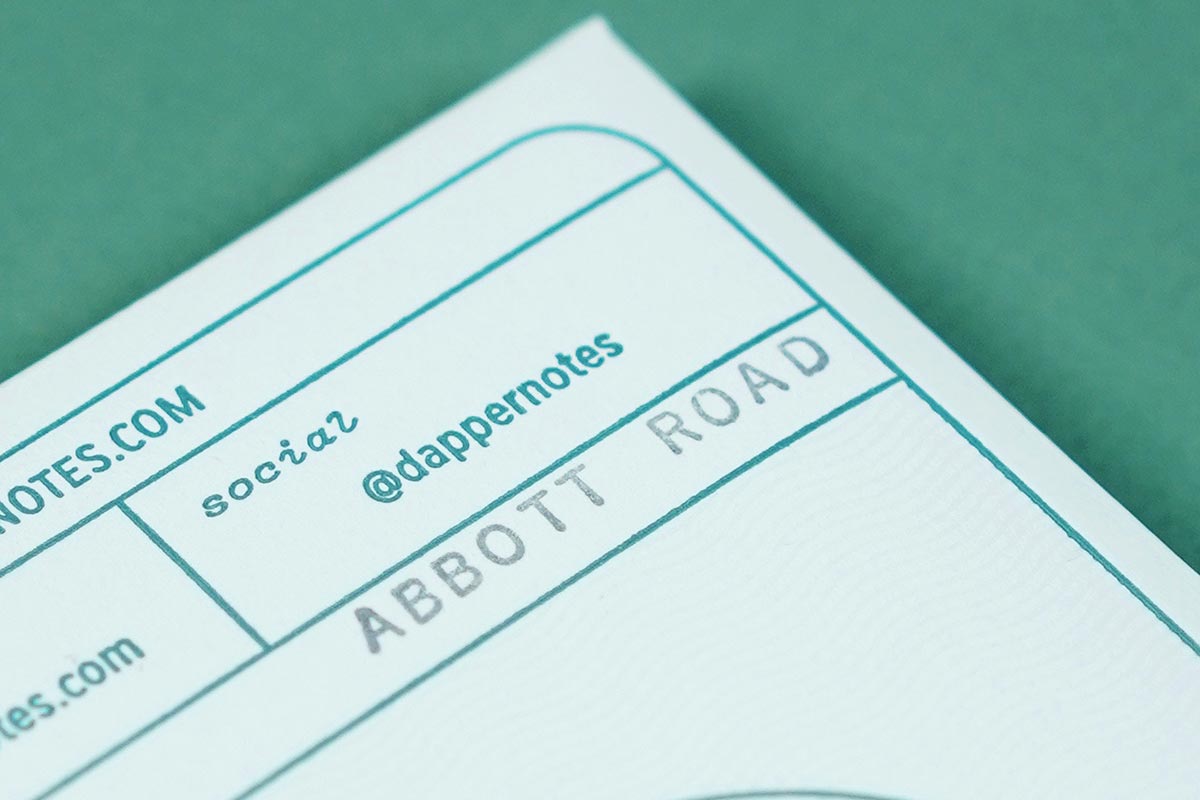 a notebook edition's packaging is marked in the back with a RIBtype stamp, noting that Abbott Road is to be found inside