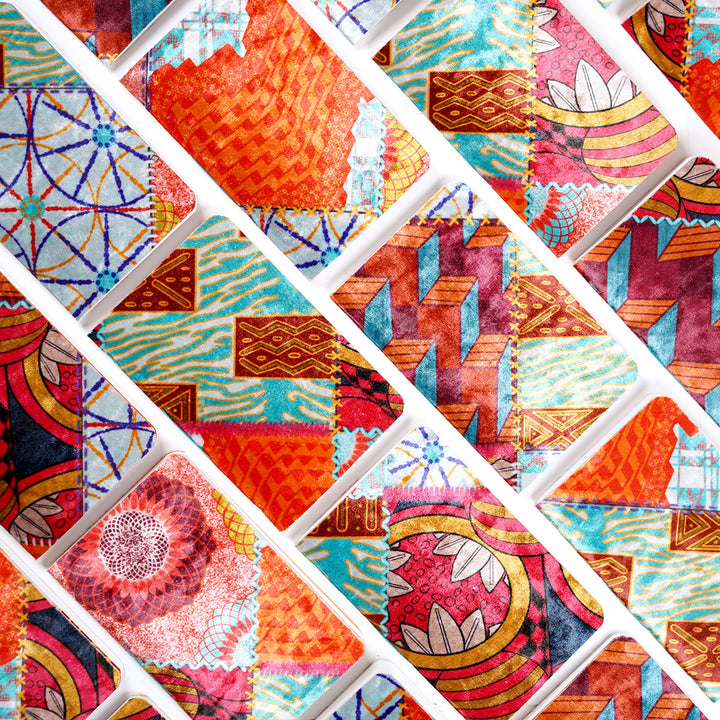 ghana fabric prints pocket notebooks on marbled velvet contrado