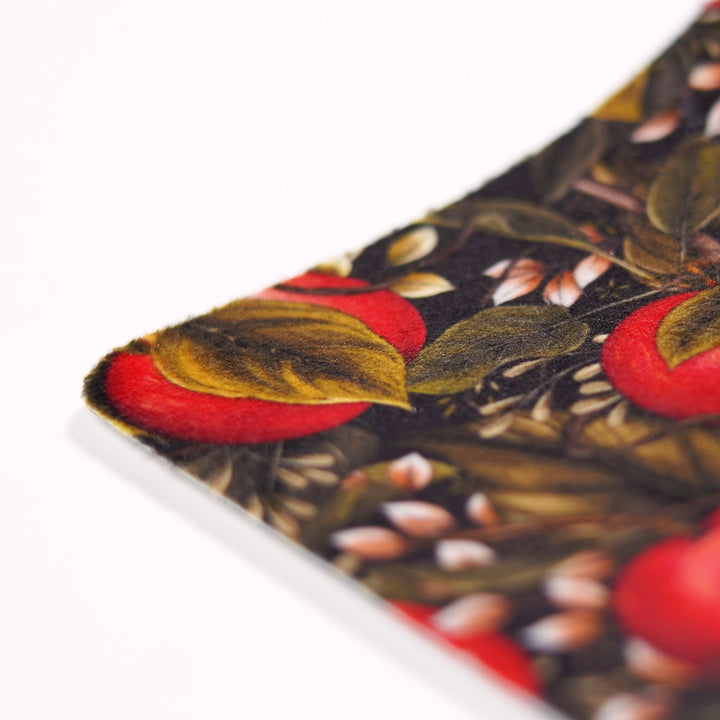 a closeup of the soft velour fabric cover to demonstrate texture