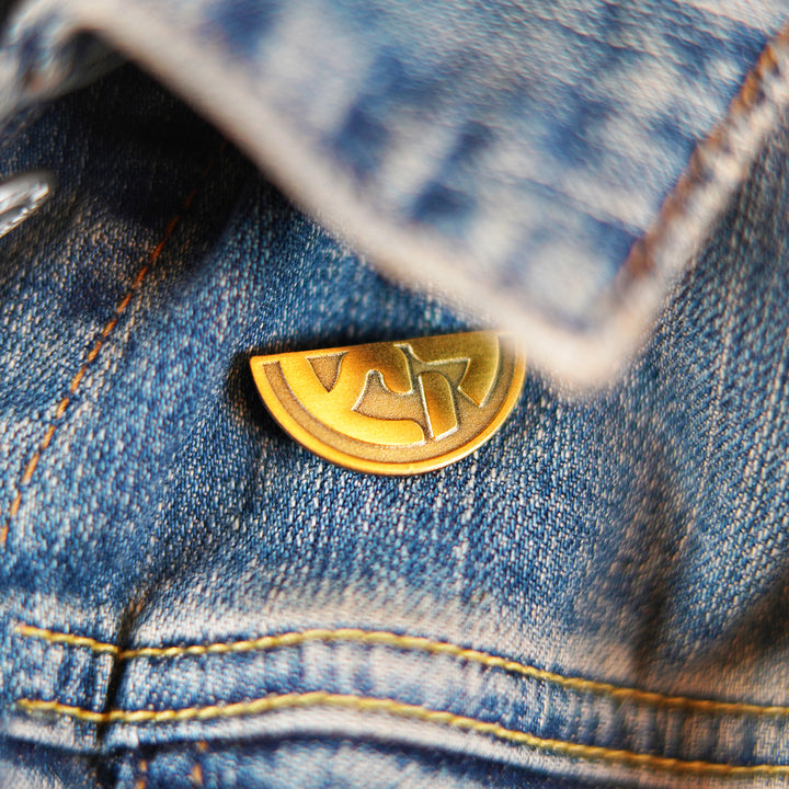 summer pin on denim jacket