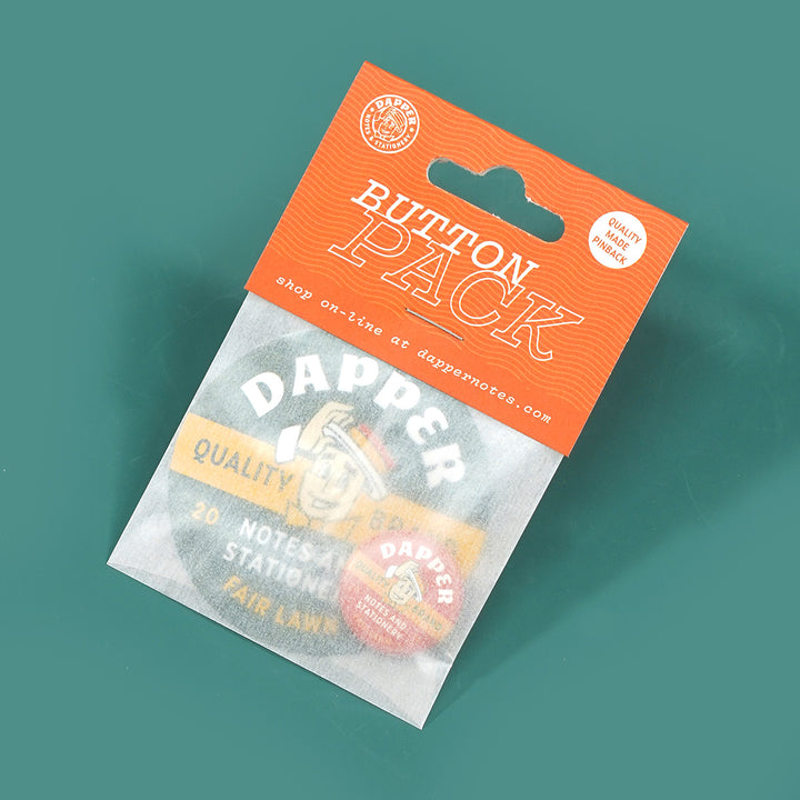 Dapper Notes Brand Button & Sticker Pack