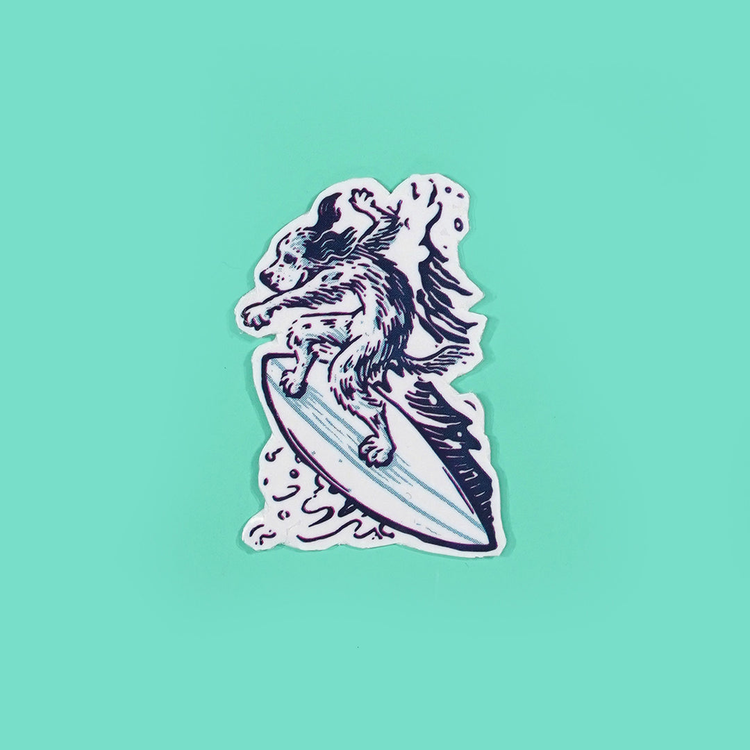 Surfing Dog Waterless Temporary Tattoo