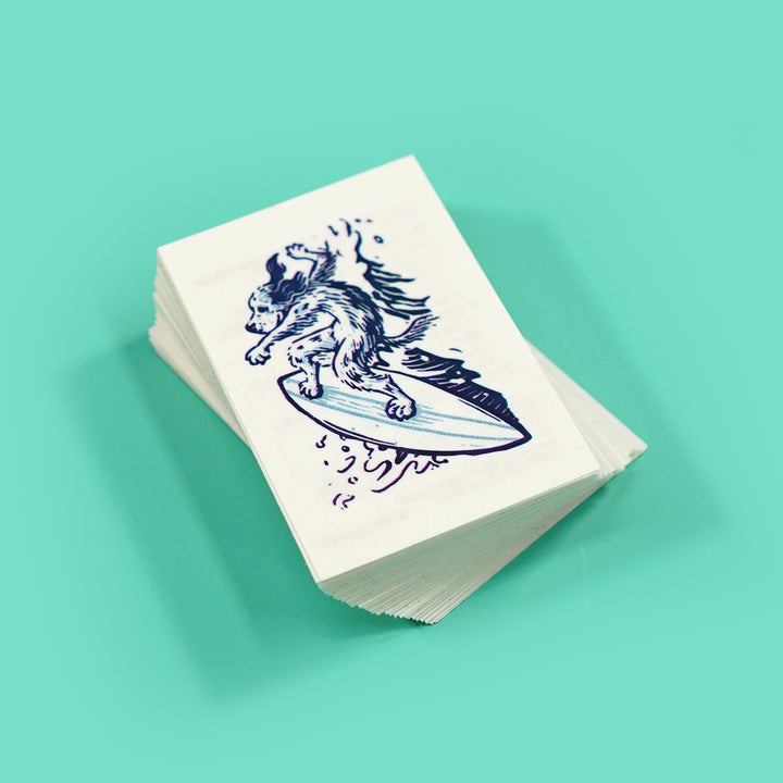 Surfing Dog Waterless Temporary Tattoo
