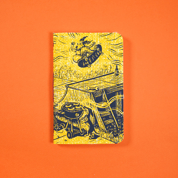 dog gone summer pocket notebook, front cover design by Dog Gone Studios