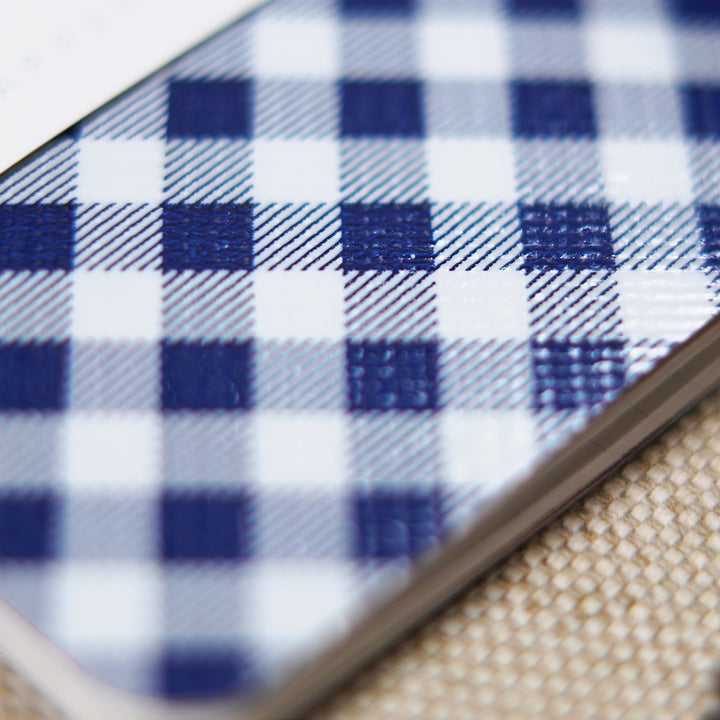 blue gingham oil cloth tablecloth texture
